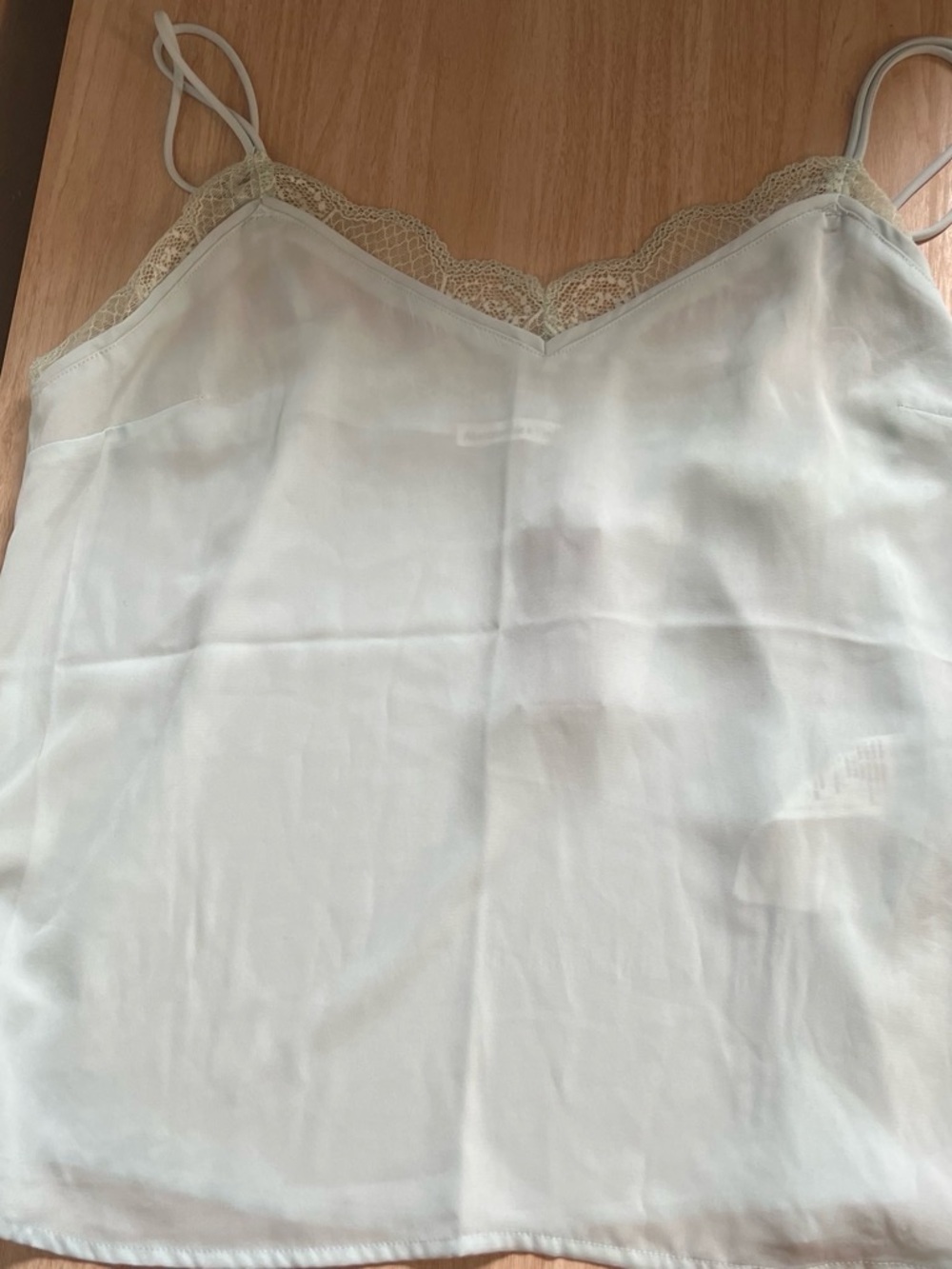 Abercrombie & Fitch Light Blue Satin Lace-Trim Camisole